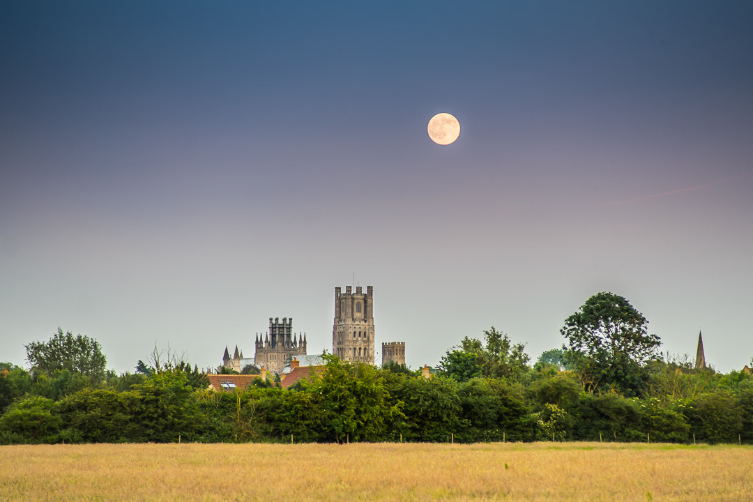 Moonrise over Ely cathdral