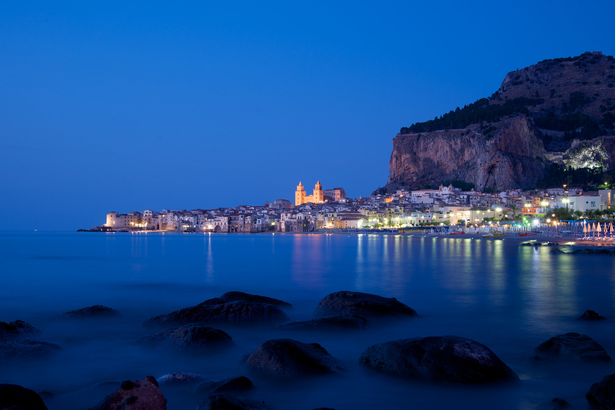 Cefalù, Sicily at night