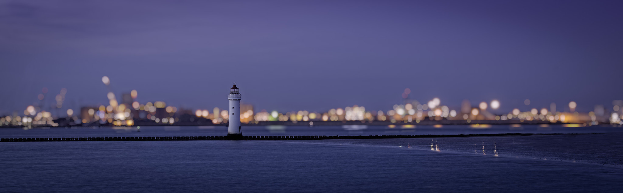 Lighthouse in the lights