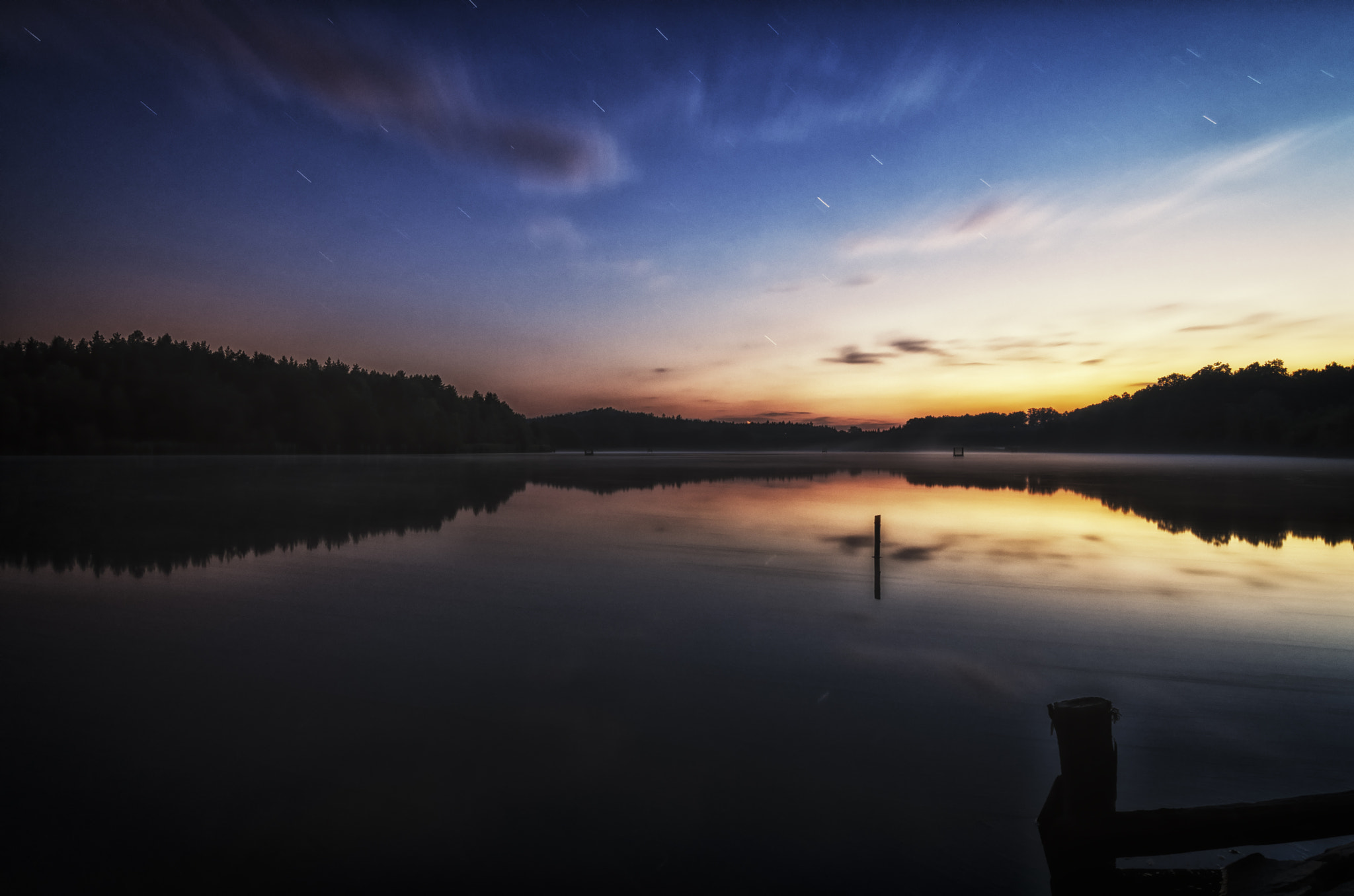 Pond at night