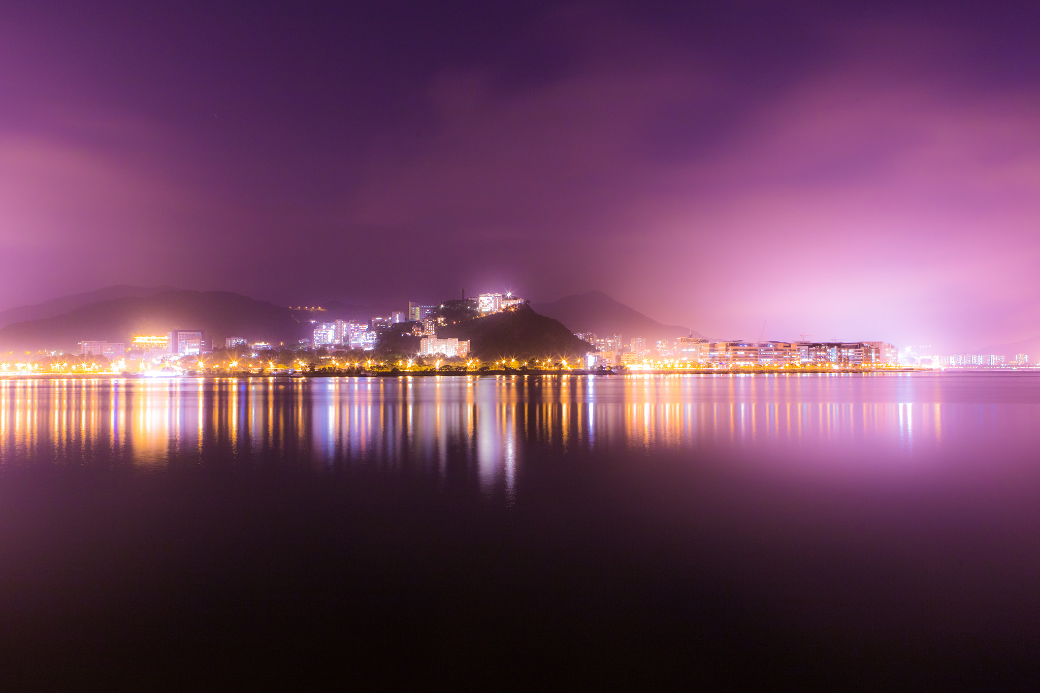 Night Serenity in Purple and Gold