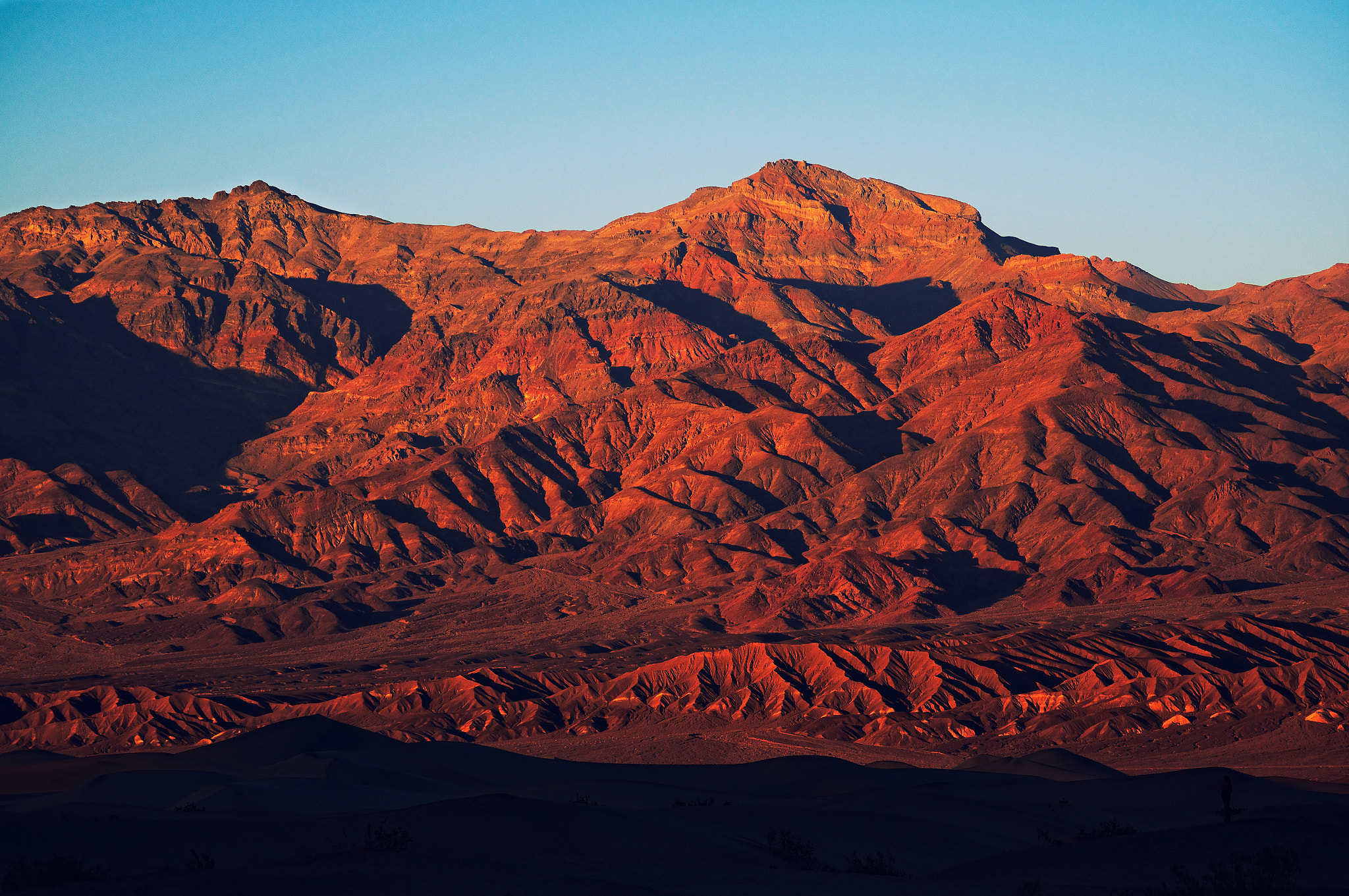 Mt. Palmer beyond Mesquite Flat Sand Dunes, Death Valley