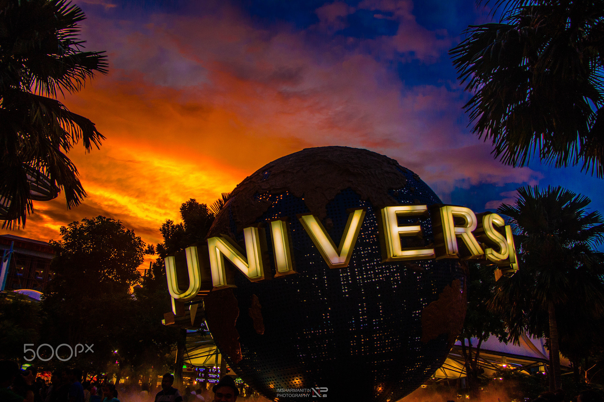 Beautiful sunset at Universal Studio, Singapore