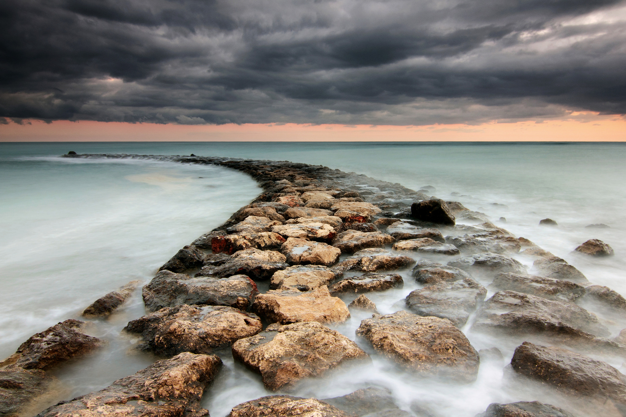 Storm in the breakwater