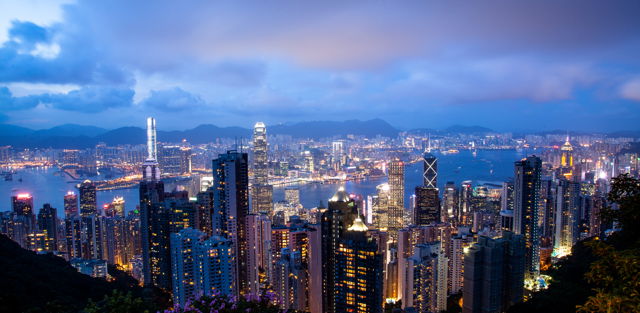 Hong Kong covered in Night