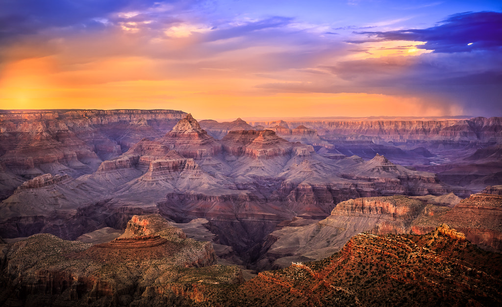 Sunset on the Stormy Grand Canyon by Stephen Moehle on 500px.com
