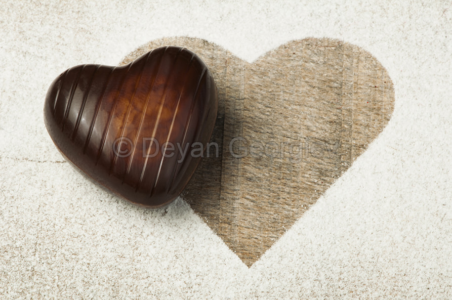 Chocolate in the shape of hearts