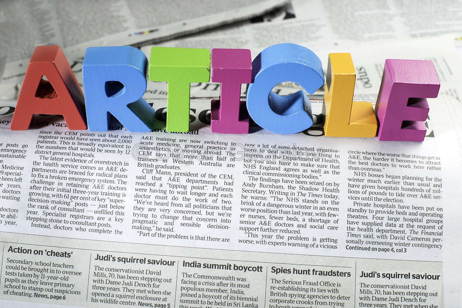 Word article on newspaper