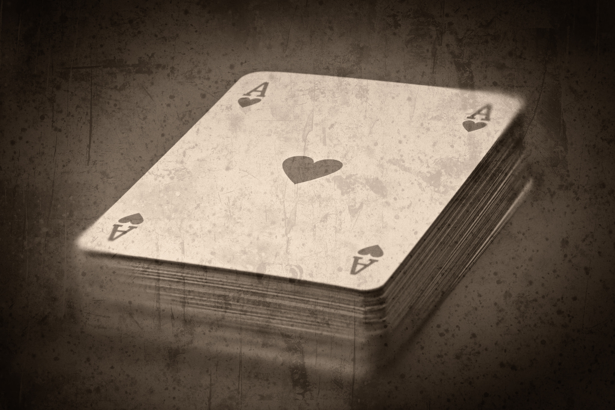 Grunge textured retro background - Deck of cards