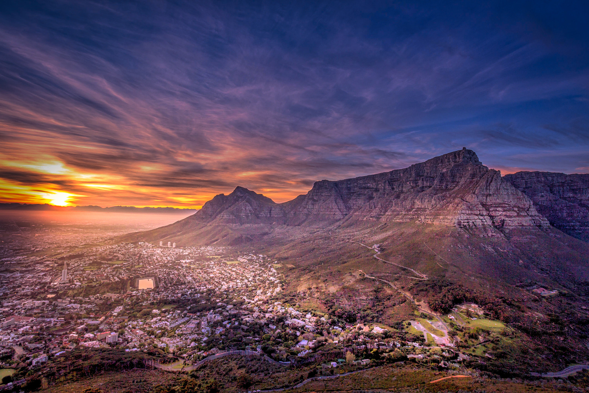 Sunrise over Table Mountain Cape Town by Samir Abdul - Photo 83510285 ...