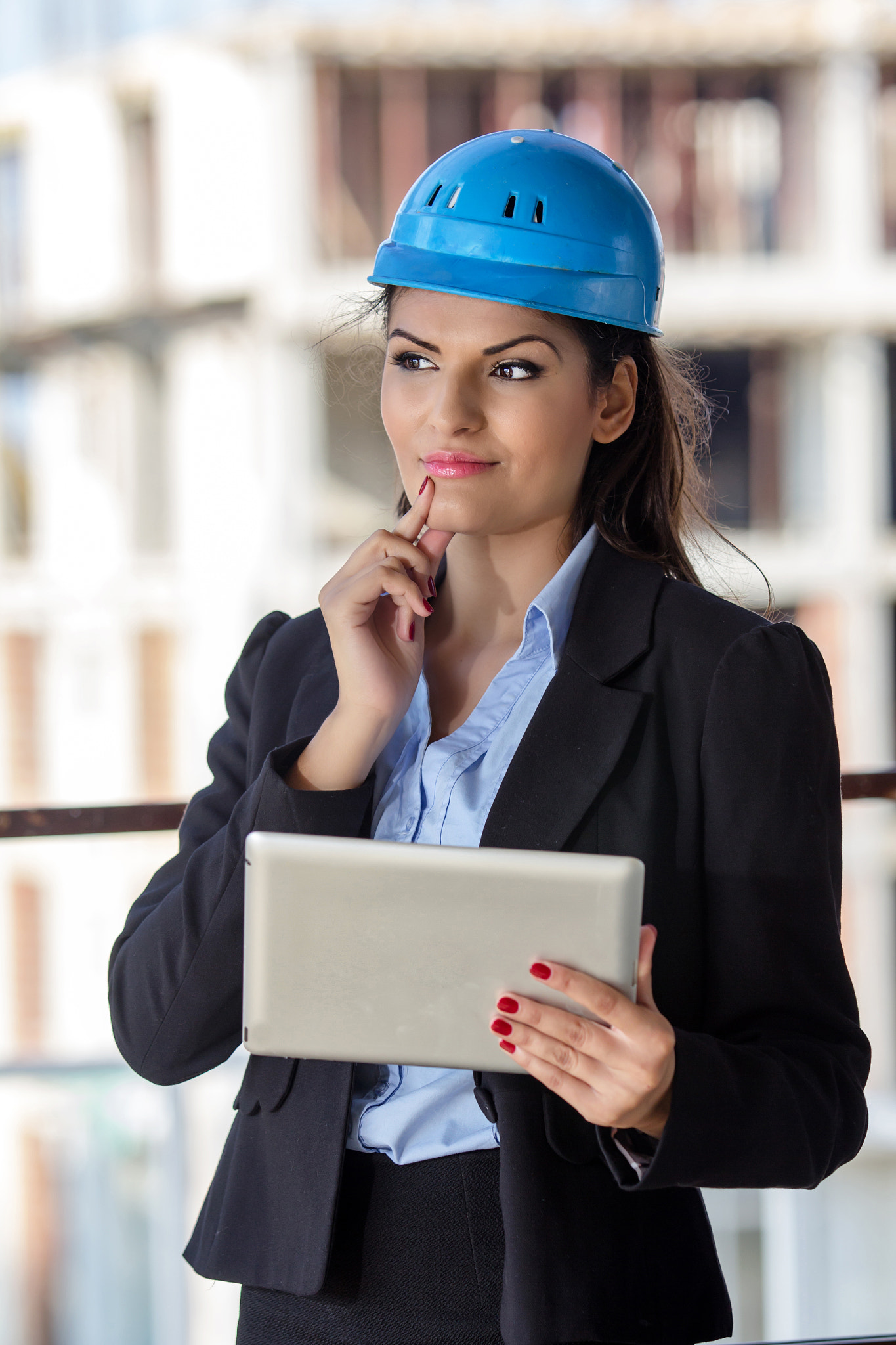 Woman on a construction site