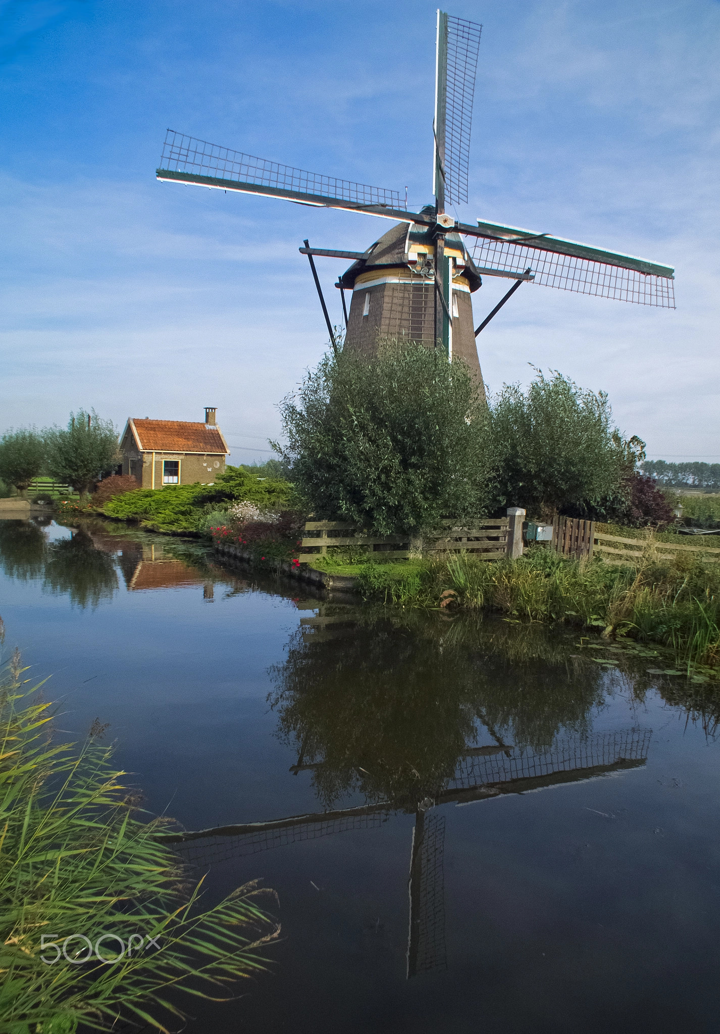 reflection of a windmill