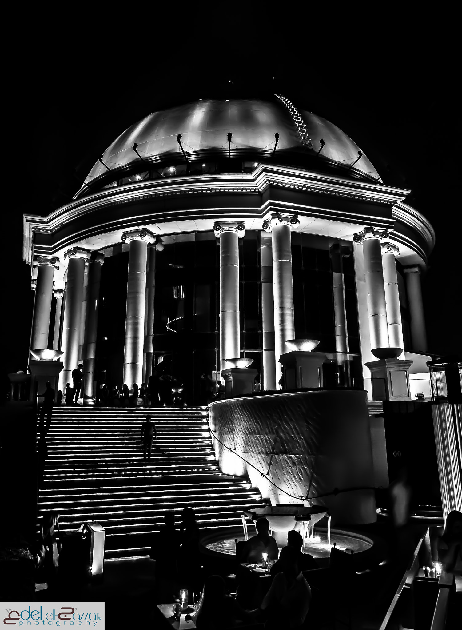 LST Dome @ night B&W