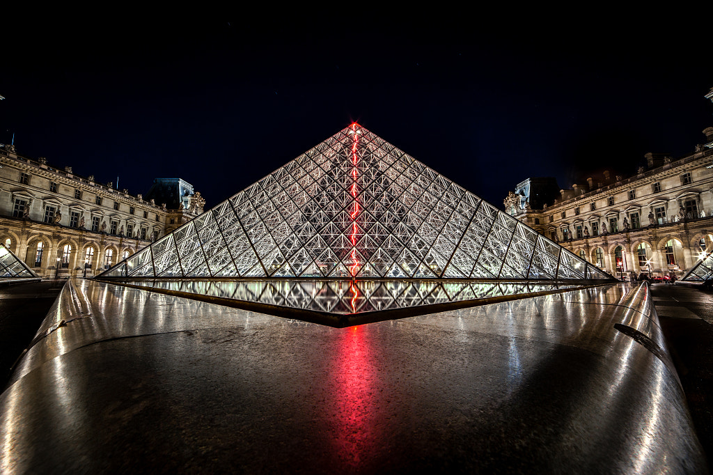 Louvre Neon and Glass II by Darwin / 500px
