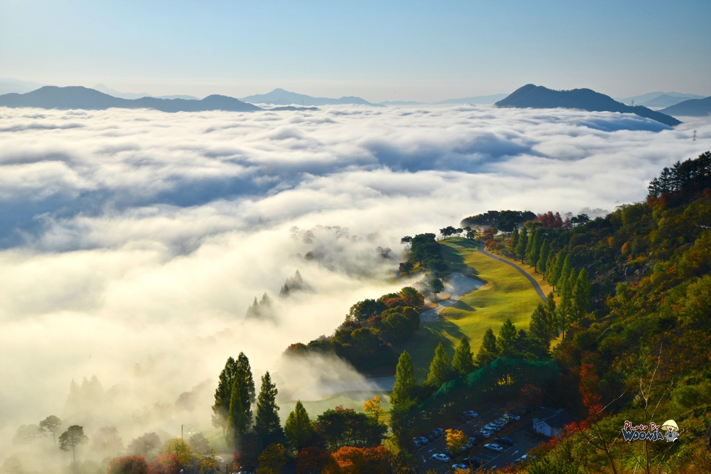 Golf club & sea of clouds HDR