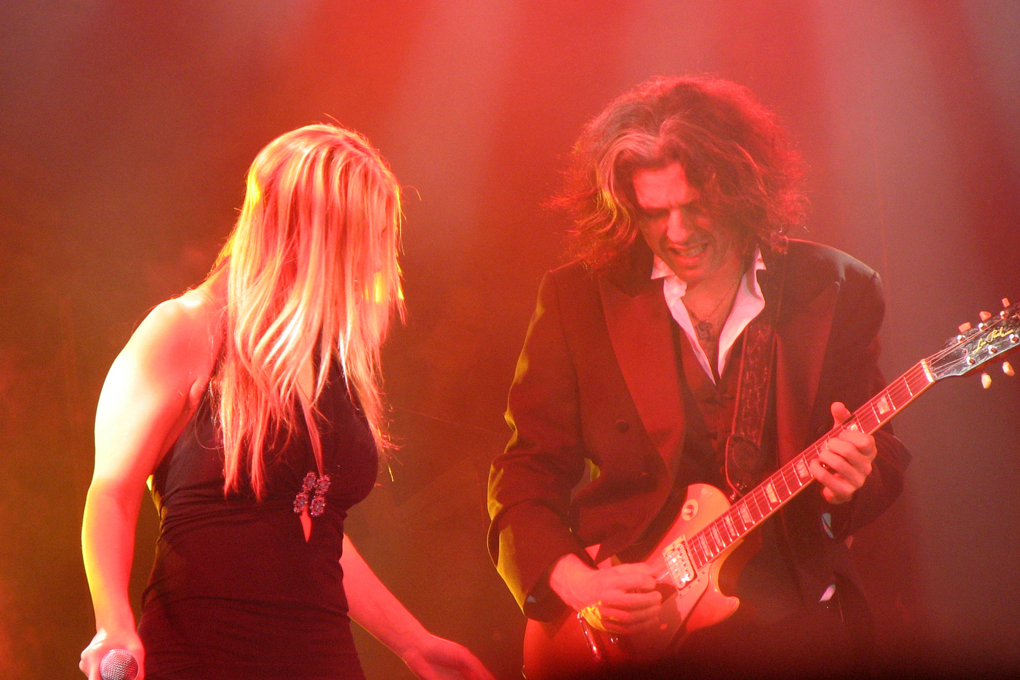 Lead Female Singer Jennifer Cella and Lead Guitarist Alex Skolnick of