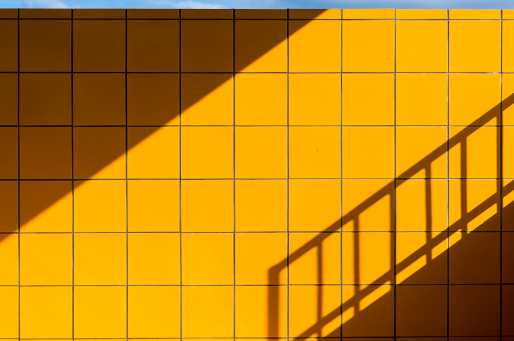 yellow tiles & blue line by Kimberly Poppe on 500px.com