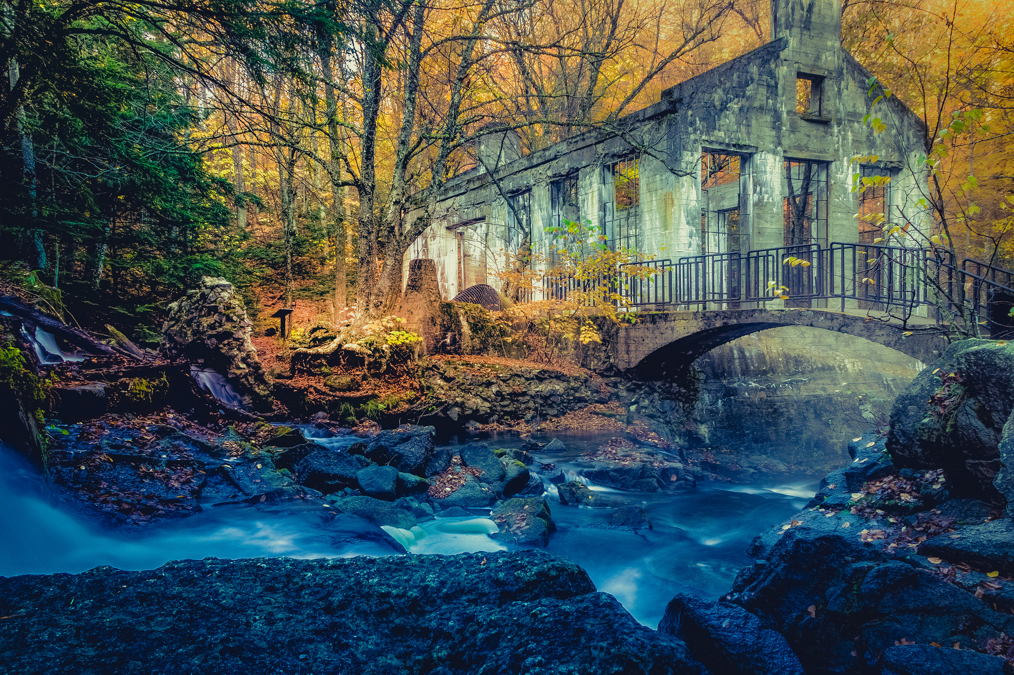 Carbide Mill Ruins in the Fall