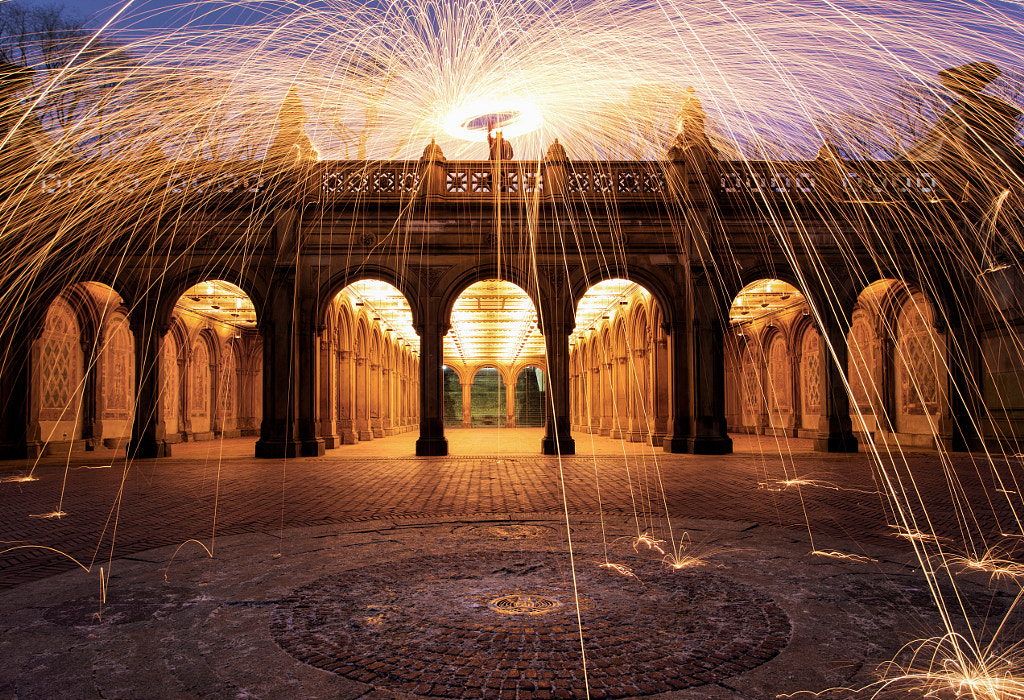 how to light steel wool horizontal