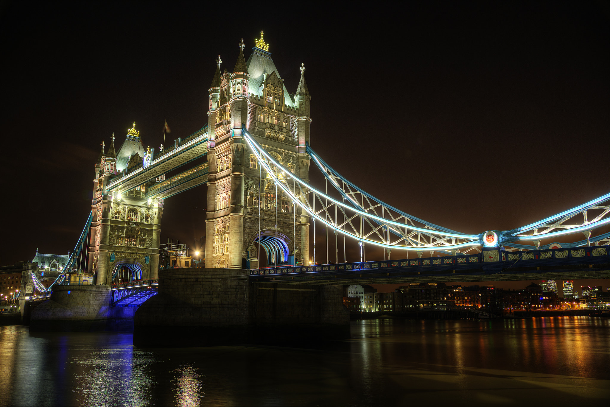 Tower Bridge at Night, London, England, UK