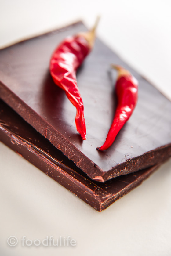 Dark chocolate and chilli peppers