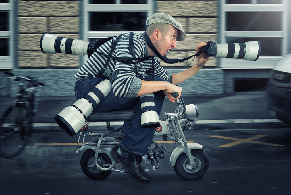 Just a paparazzo in action by John Wilhelm is a photoholic on 500px.com