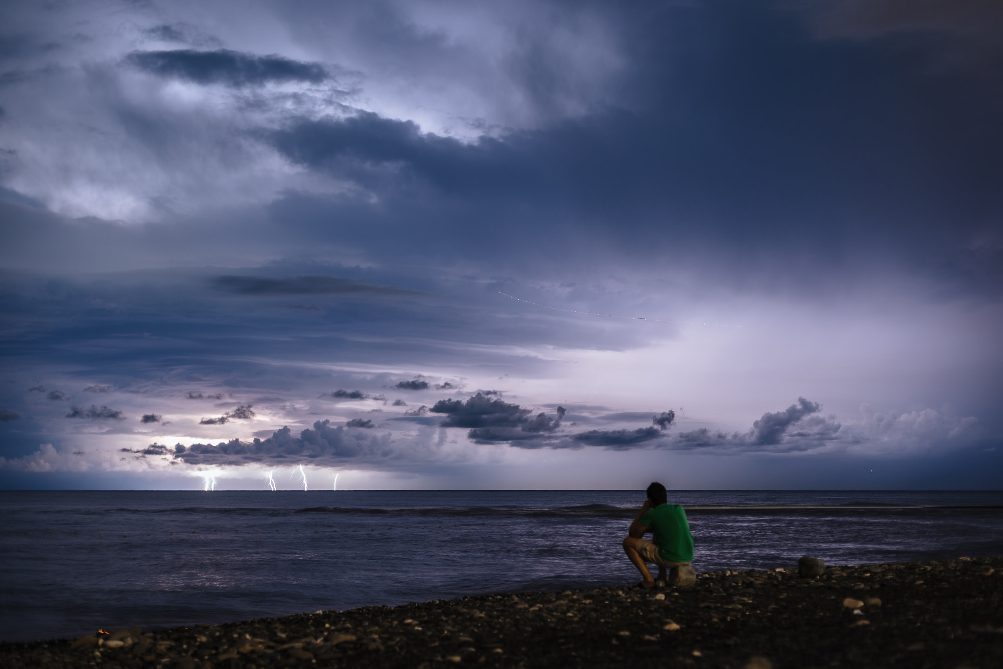 Thunderstorm above the sea