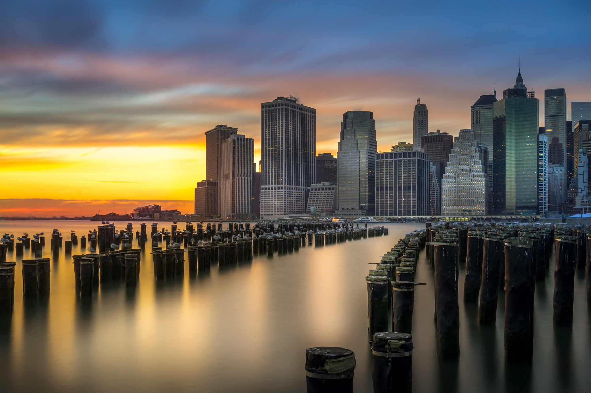 Sunset at Lower Manhattan Skyline