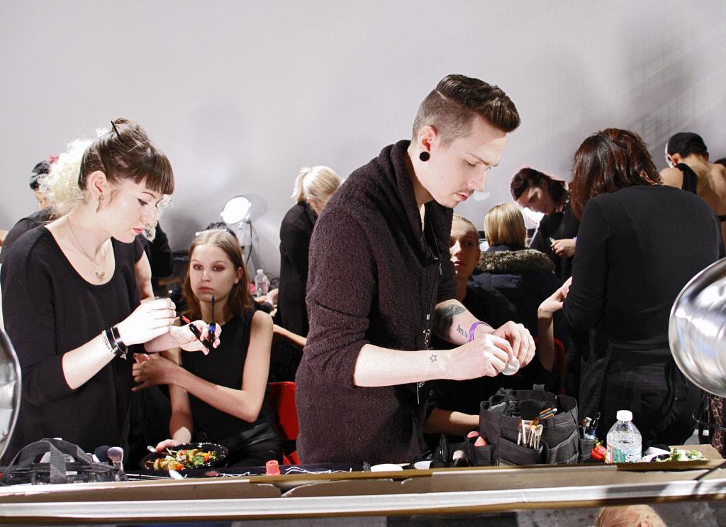 Models prepare backstage at Christian Siriano during the Mercedes-Benz Fall/Winter 2015 shows at Art by Donna Ward on 500px.com