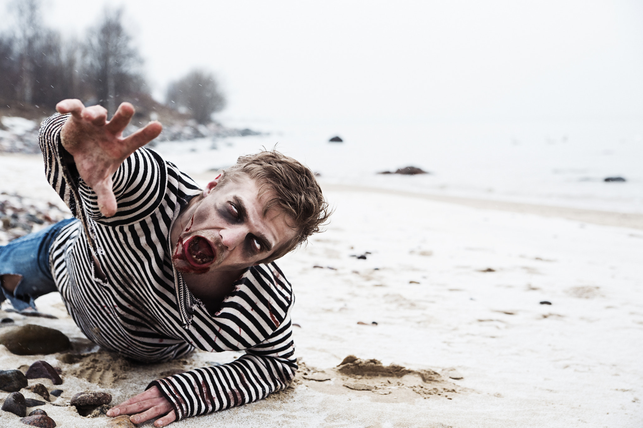 Seaside zombie hunting