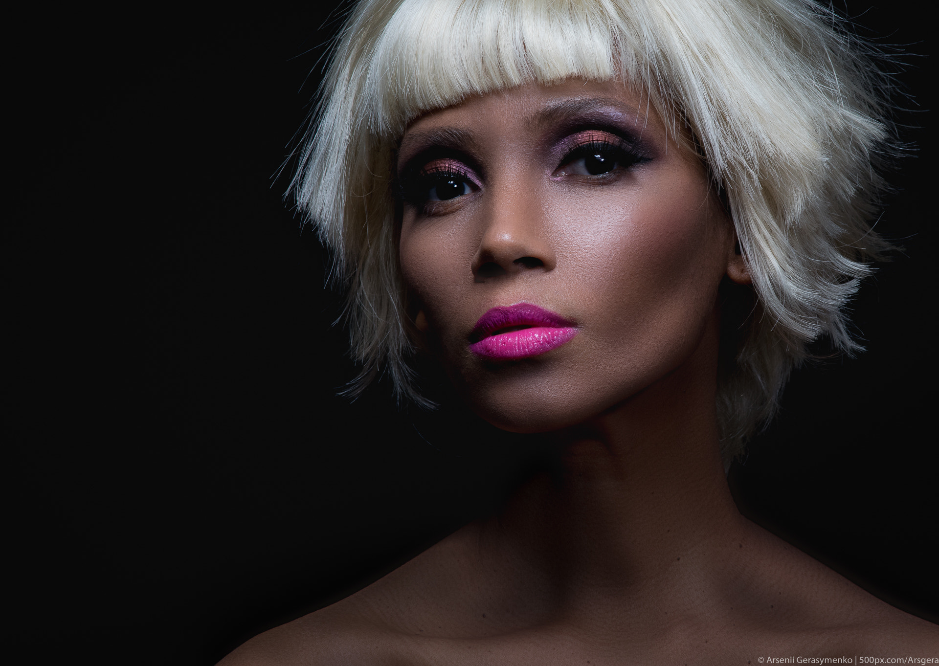 Beauty portrait of dark skin model